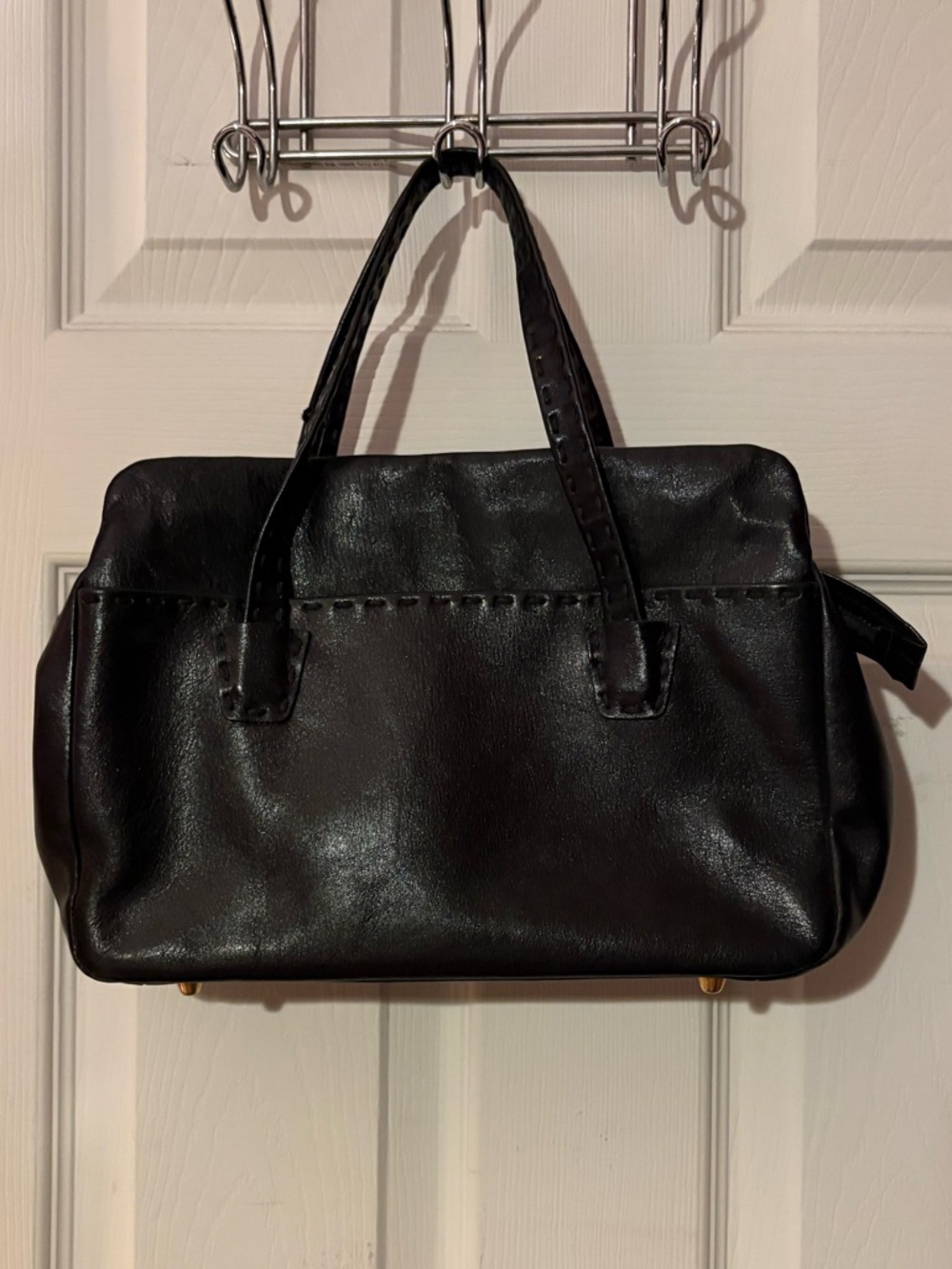 Ganson Vintage Black Leather Satchel